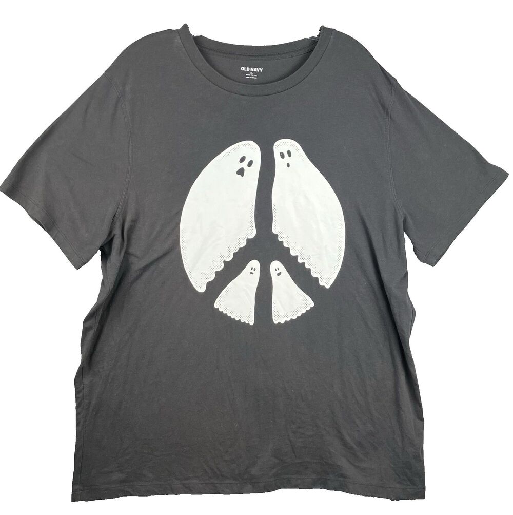 Old Navy Ghosts T-Shirt XL Halloween Peace Symbol Match the Fam Style Spooky 👻